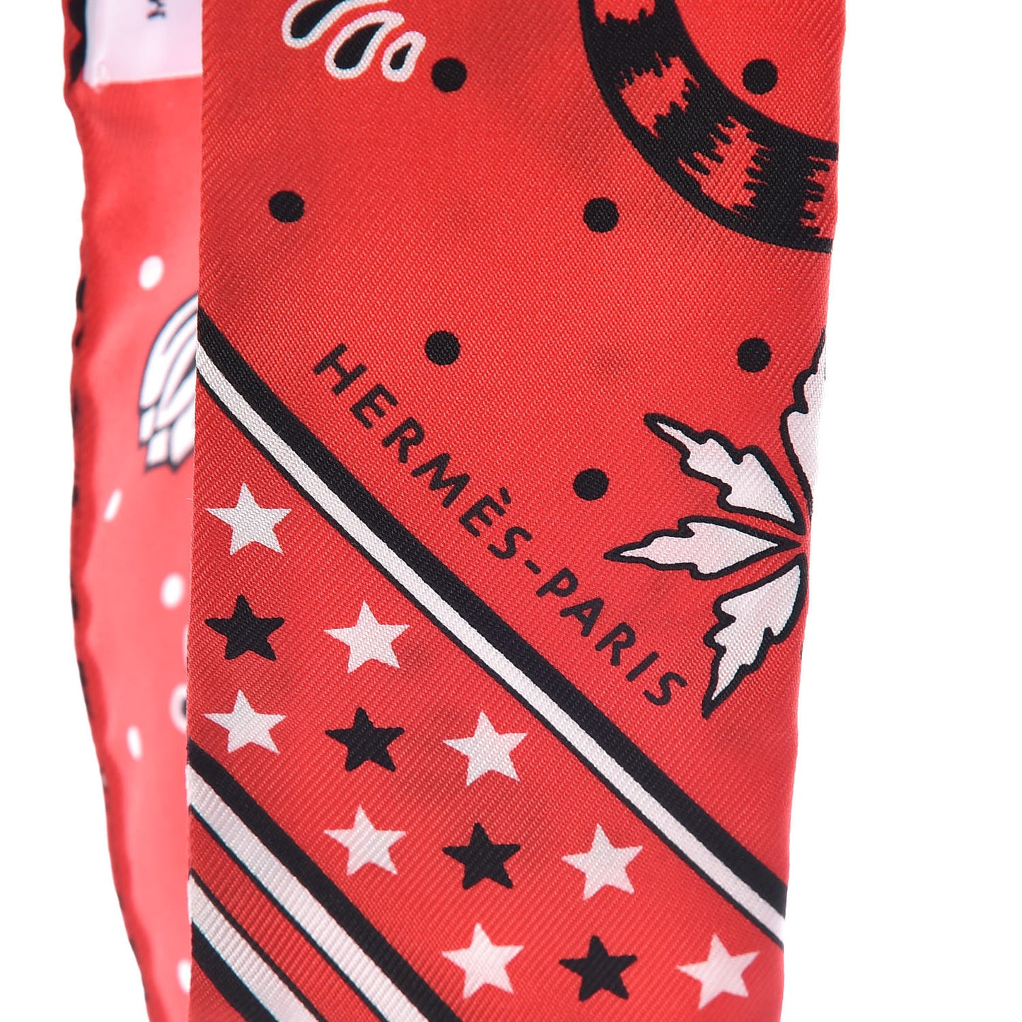 Silk Les Leopards Twilly Rouge Black White