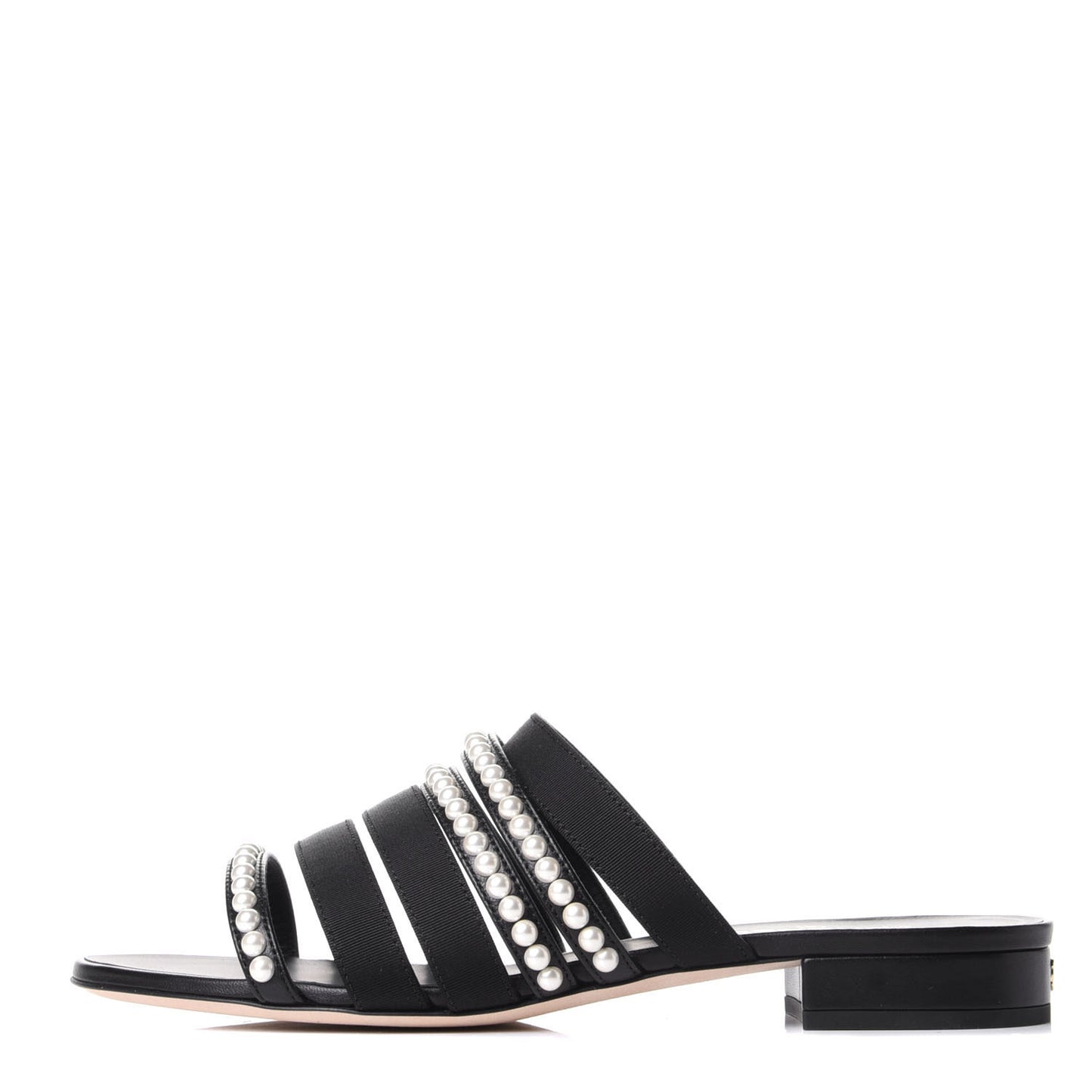 Grosgrain Pearl Mules 37.5 Black