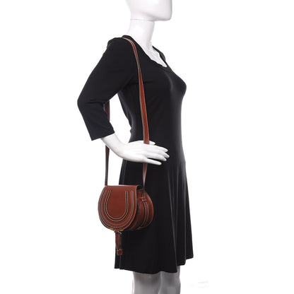 Chloe Shiny Calfskin Mini Marcie Round Crossbody Bag Sepia 2 of 10