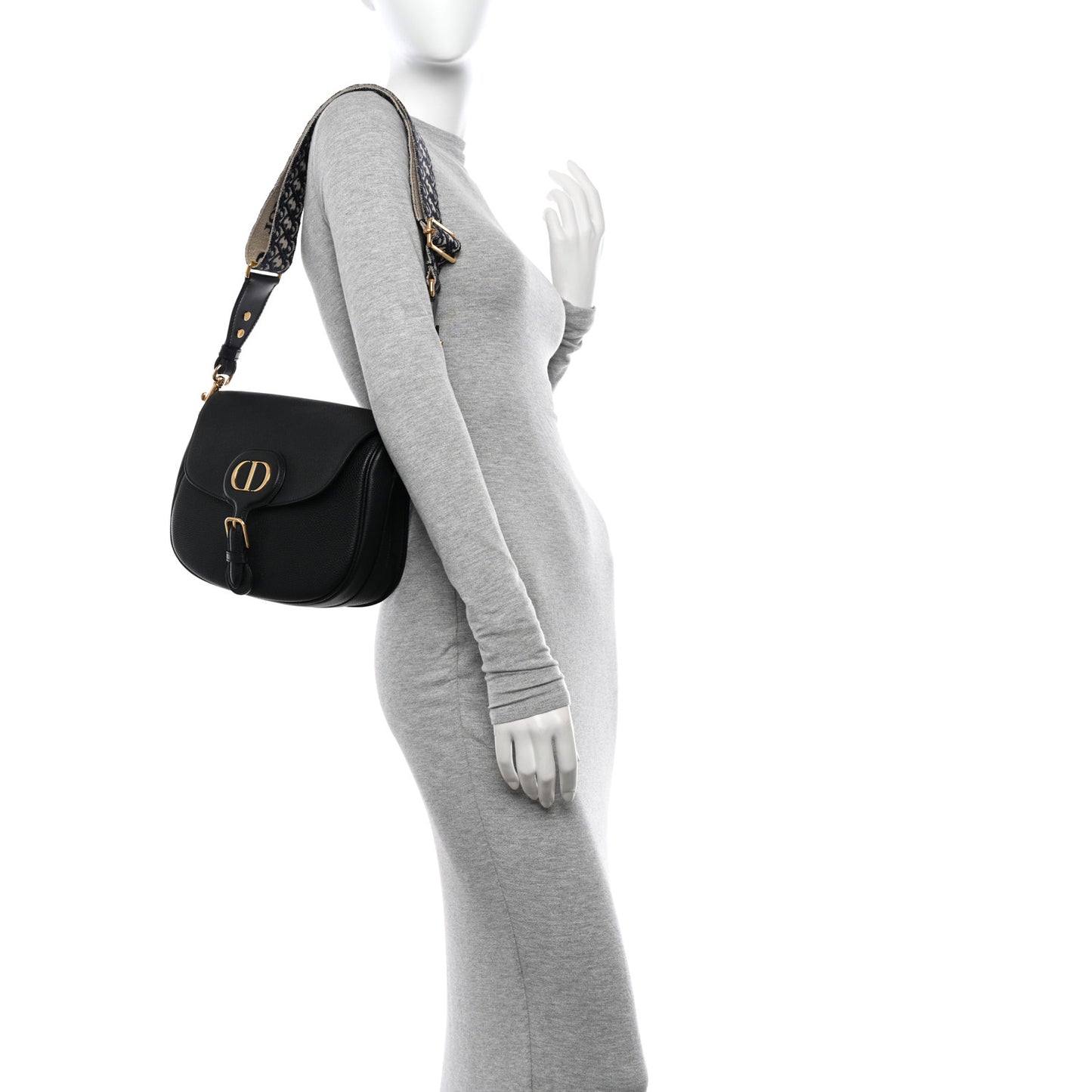 Grained Calfskin Large Bobby Flap Black