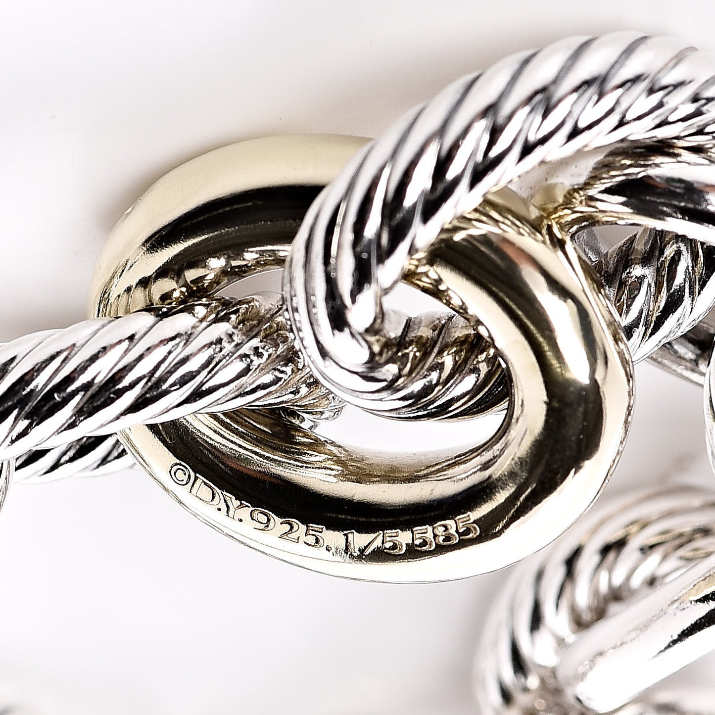 Sterling Silver 14K Yellow Gold Extra Large Oval Link Bracelet