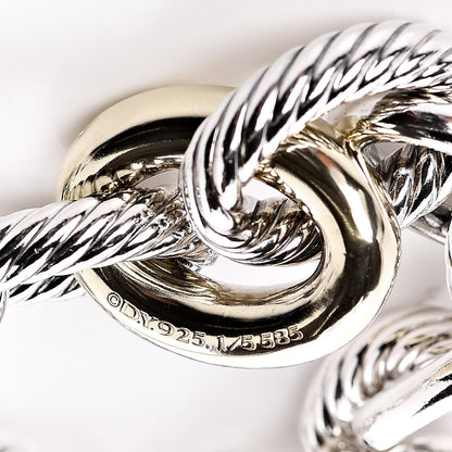 David Yurman Sterling Silver 14K Yellow Gold Extra Large Oval Link Bracelet 4 of 4