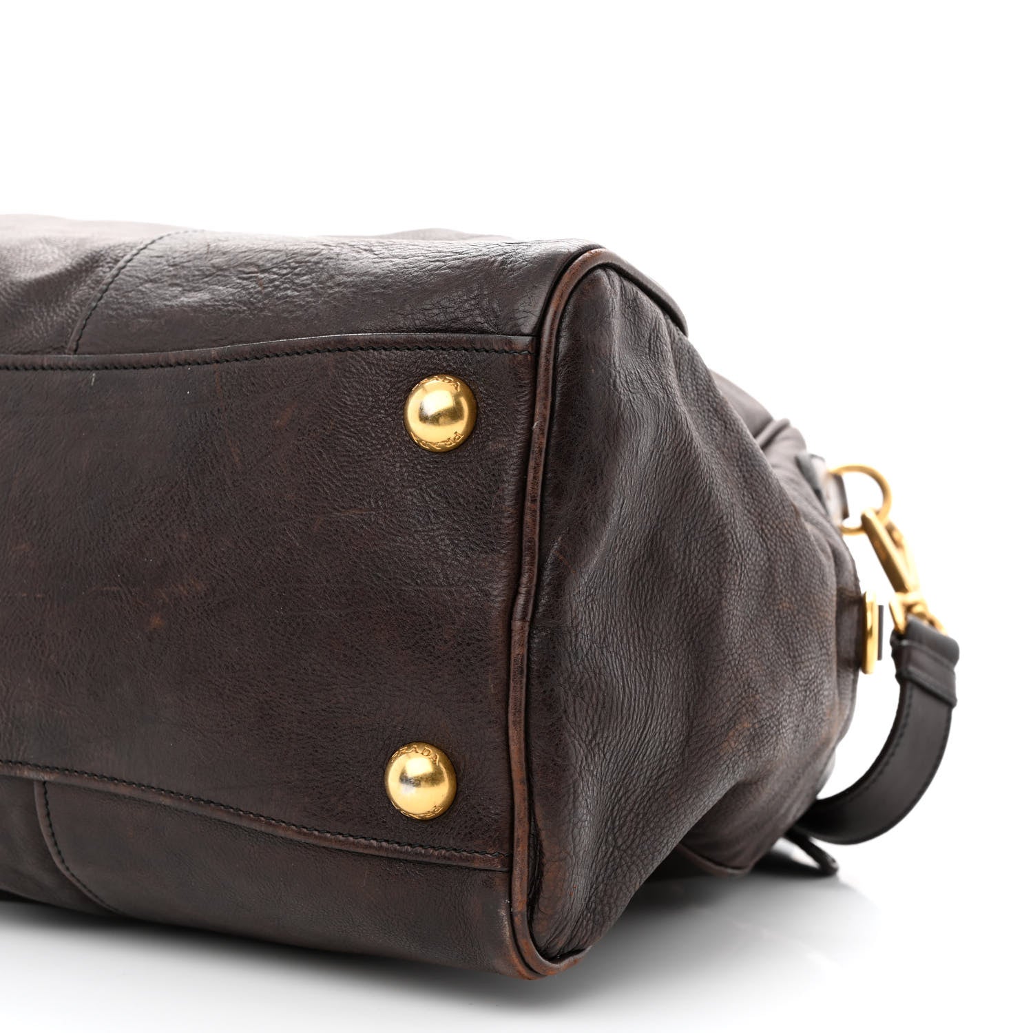 Prada Glace Calf Large Dome Satchel Moro 12 of 16