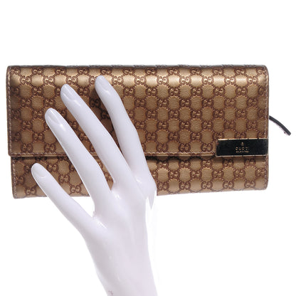Gucci Metallic Microguccissima Dice Chain Wallet Winter Leaf 2 of 5