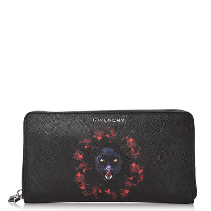 Givenchy Canvas Jaguar Floral Print Travel Zipped Wallet Black 1 of 7