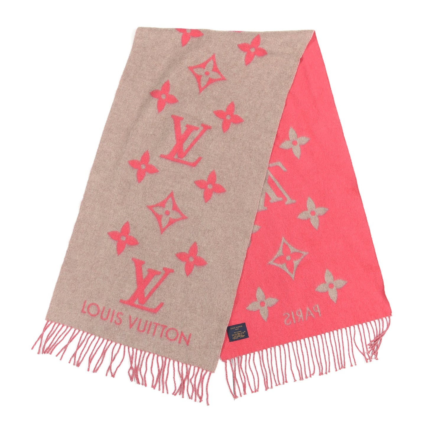 Cashmere Monogram Reykjavik Scarf White Pink