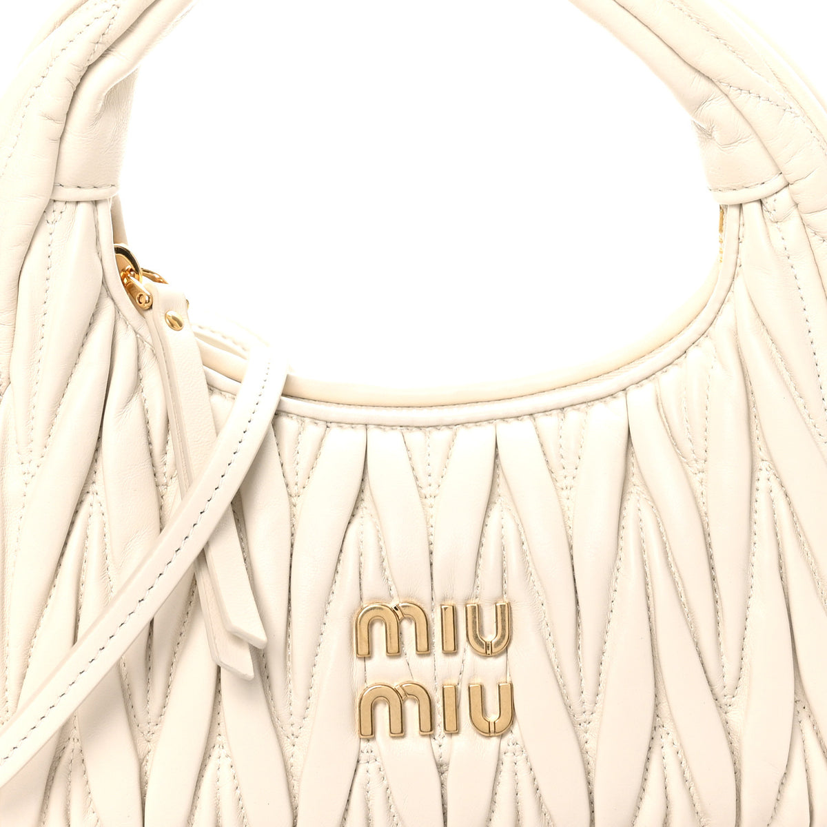 Miu Miu Nappa Matelasse Small Wander Hobo White 7 of 9