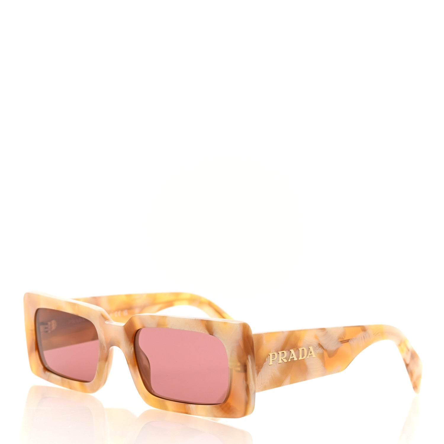 Prada Acetate Sunglasses with Prada Logo SPR A07 Desert Tortoise 1 of 7
