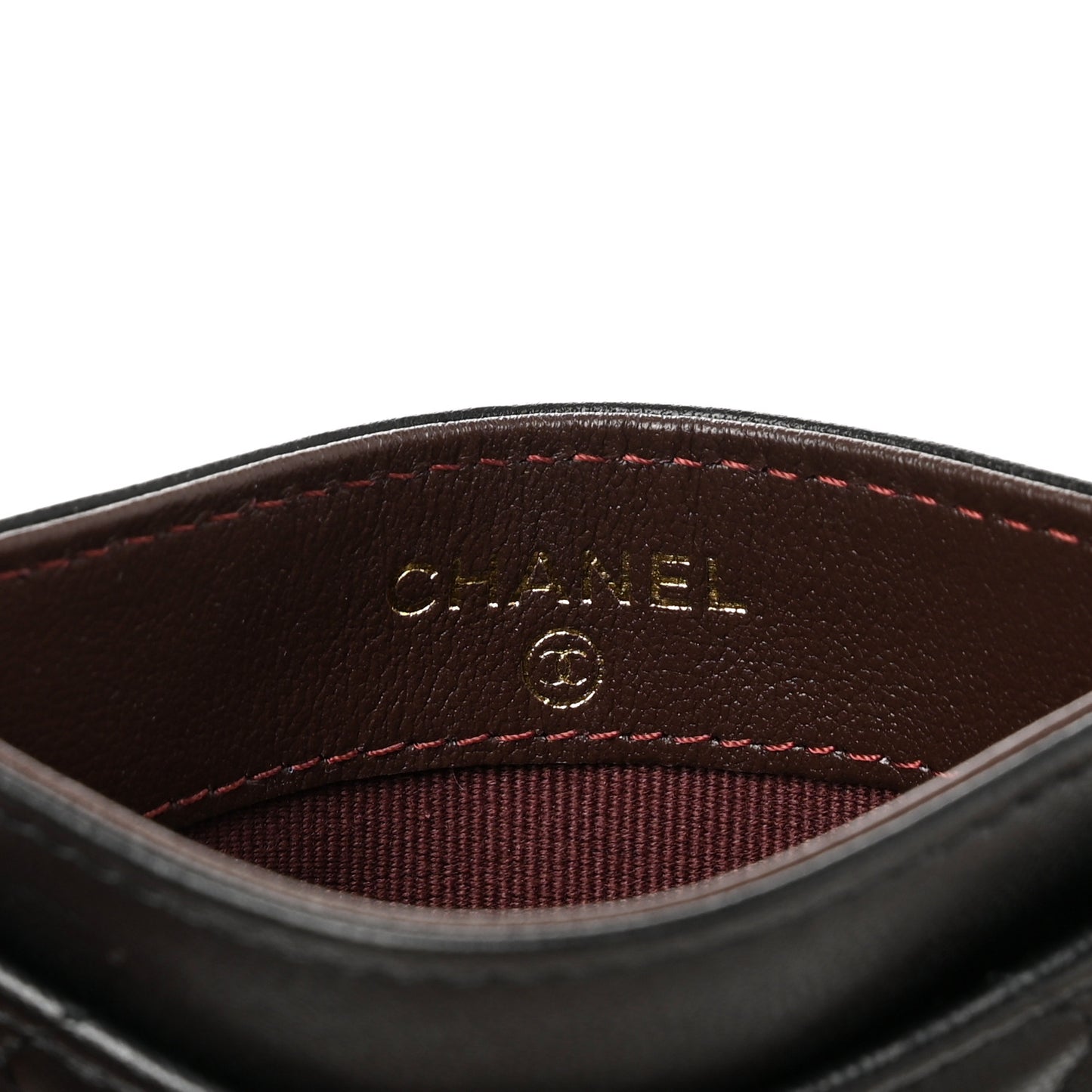 Lambskin Quilted Card Holder Black