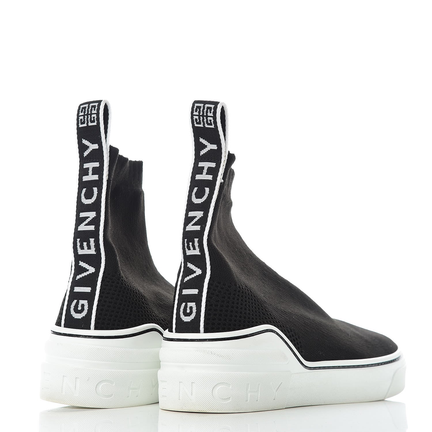 Givenchy Technical Canvas Knit Womens George V Sock Sneakers 37.5 Black 4 of 10