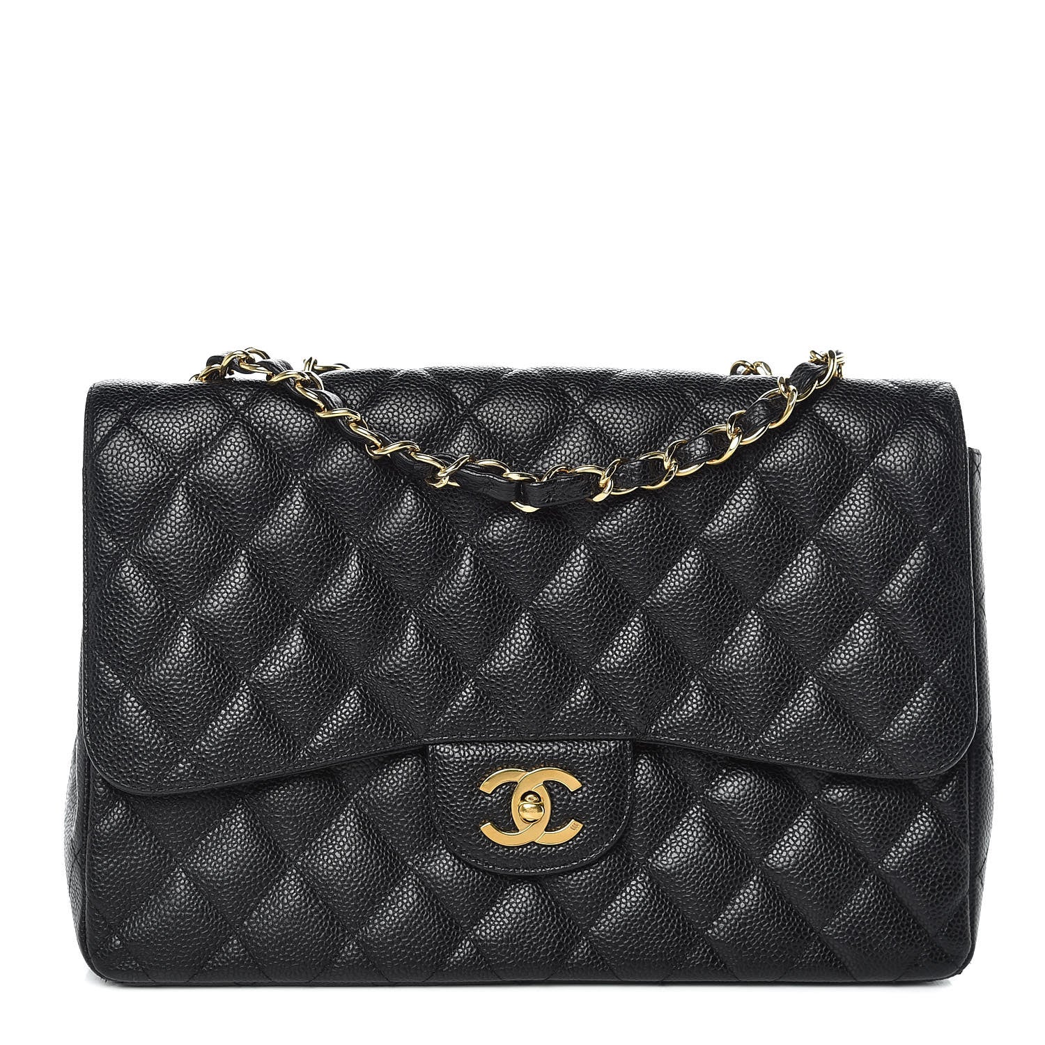 Chanel Caviar Quilted Jumbo Single Flap Black 1 of 14