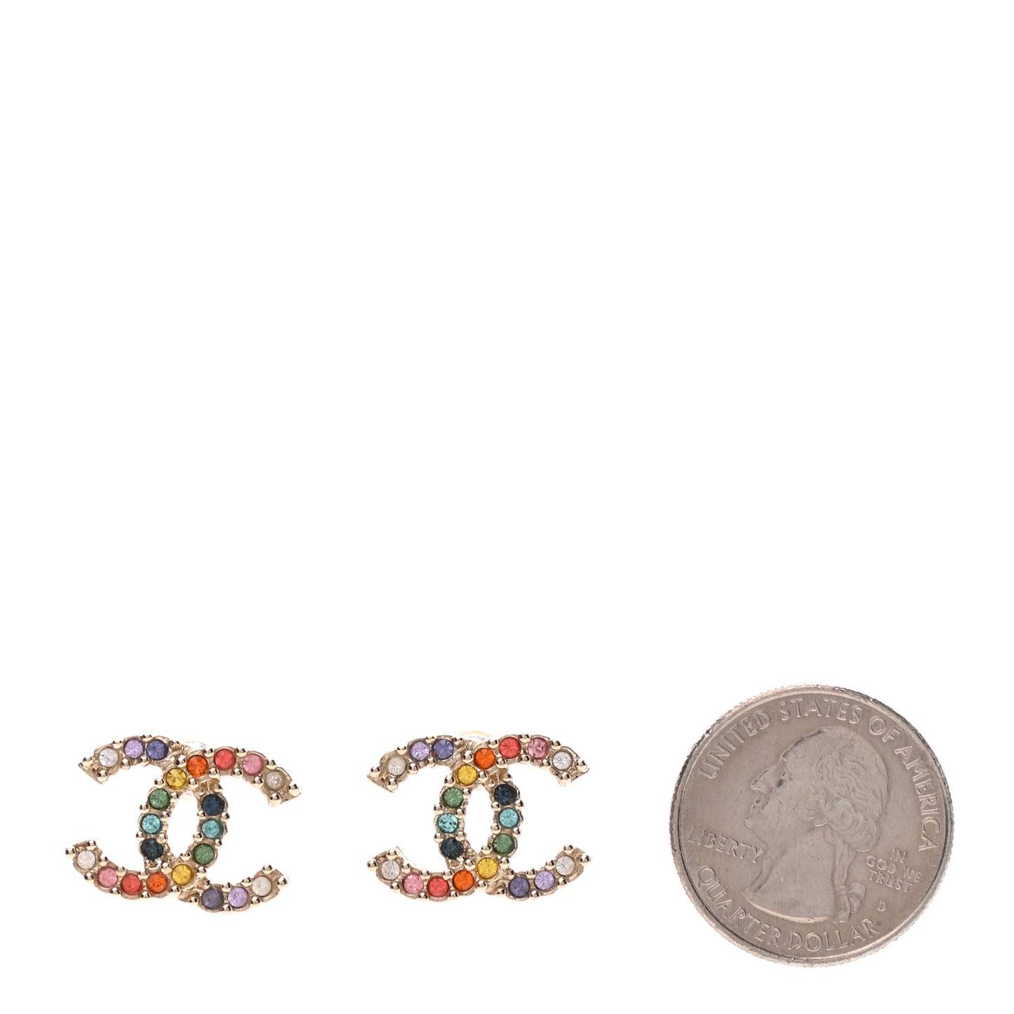Crystal Over The Rainbow CC Earrings Gold Multicolor
