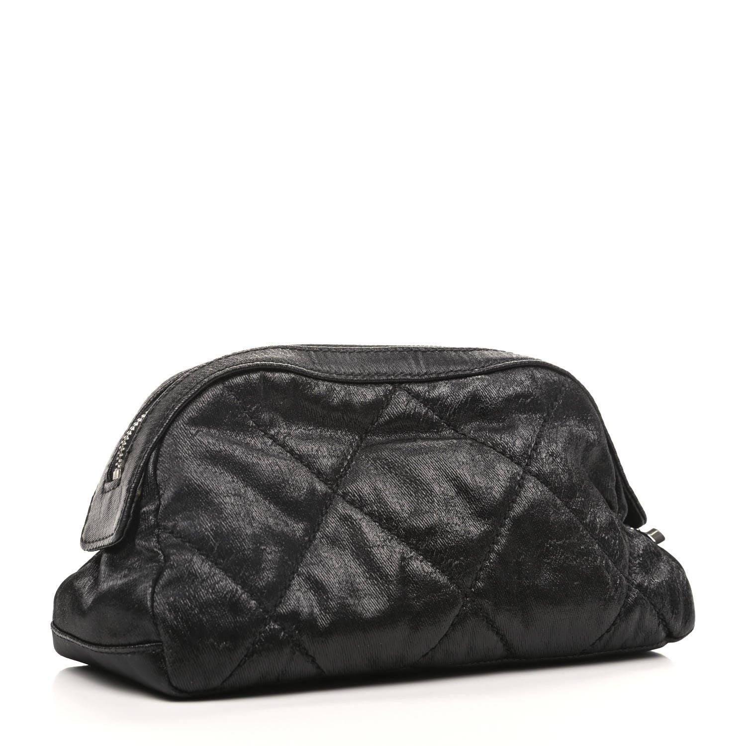 Chanel Coated Canvas Biarritz Cosmetic Case Black 3 of 10