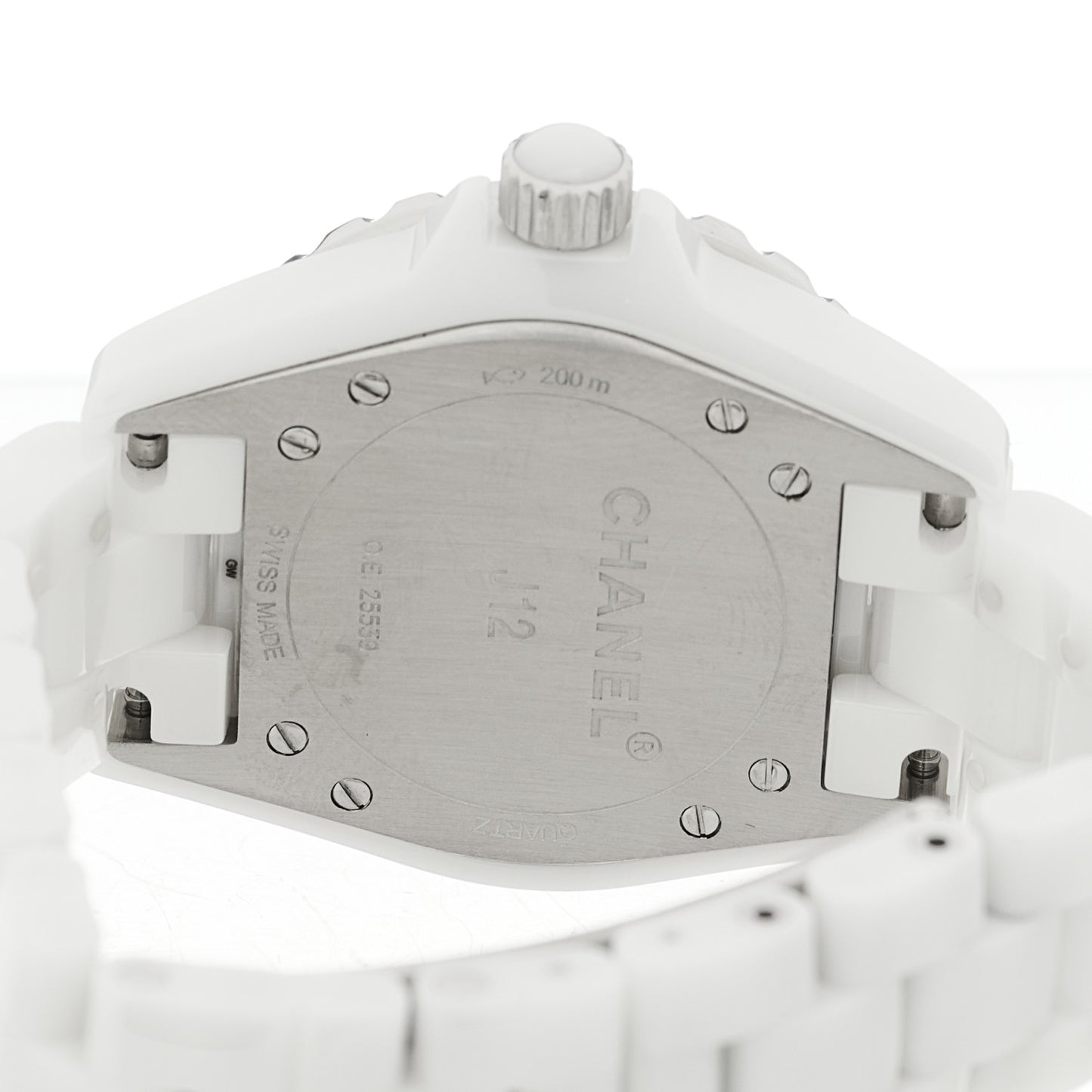 Stainless Steel Ceramic Diamond Dial 33mm J12 Quartz Watch White