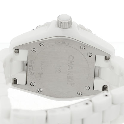 Chanel Stainless Steel Ceramic Diamond Dial 33mm J12 Quartz Watch White 4 of 4