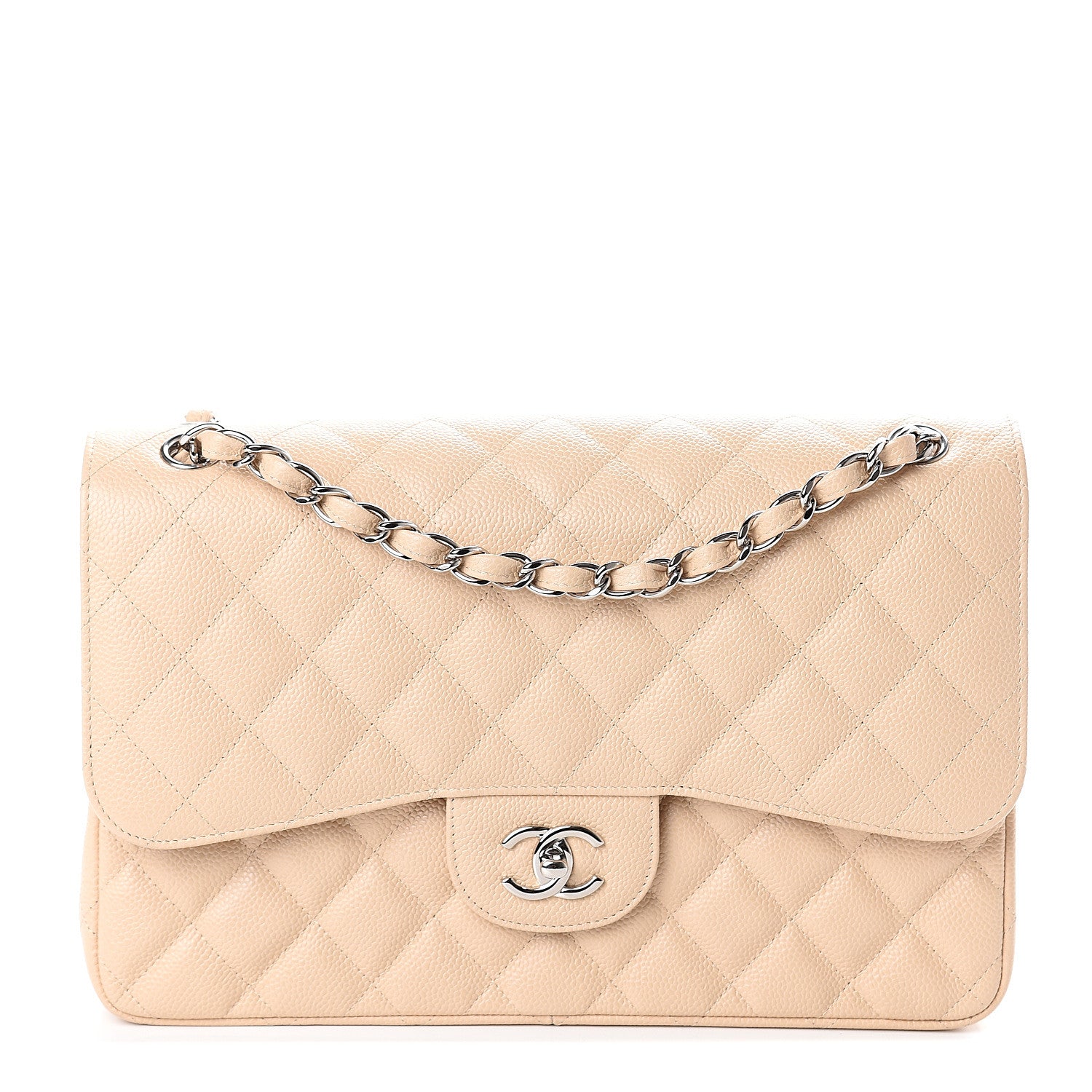 Chanel Caviar Quilted Jumbo Double Flap Beige Clair 1 of 9