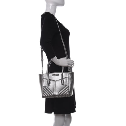 Miu Miu Metallic Nappa Matelasse Biker Tote Chromo 2 of 11