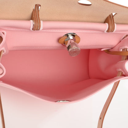 Hermes Vache Hunter Toile Herbag Zip 31 PM Rose Sakura 18 of 19