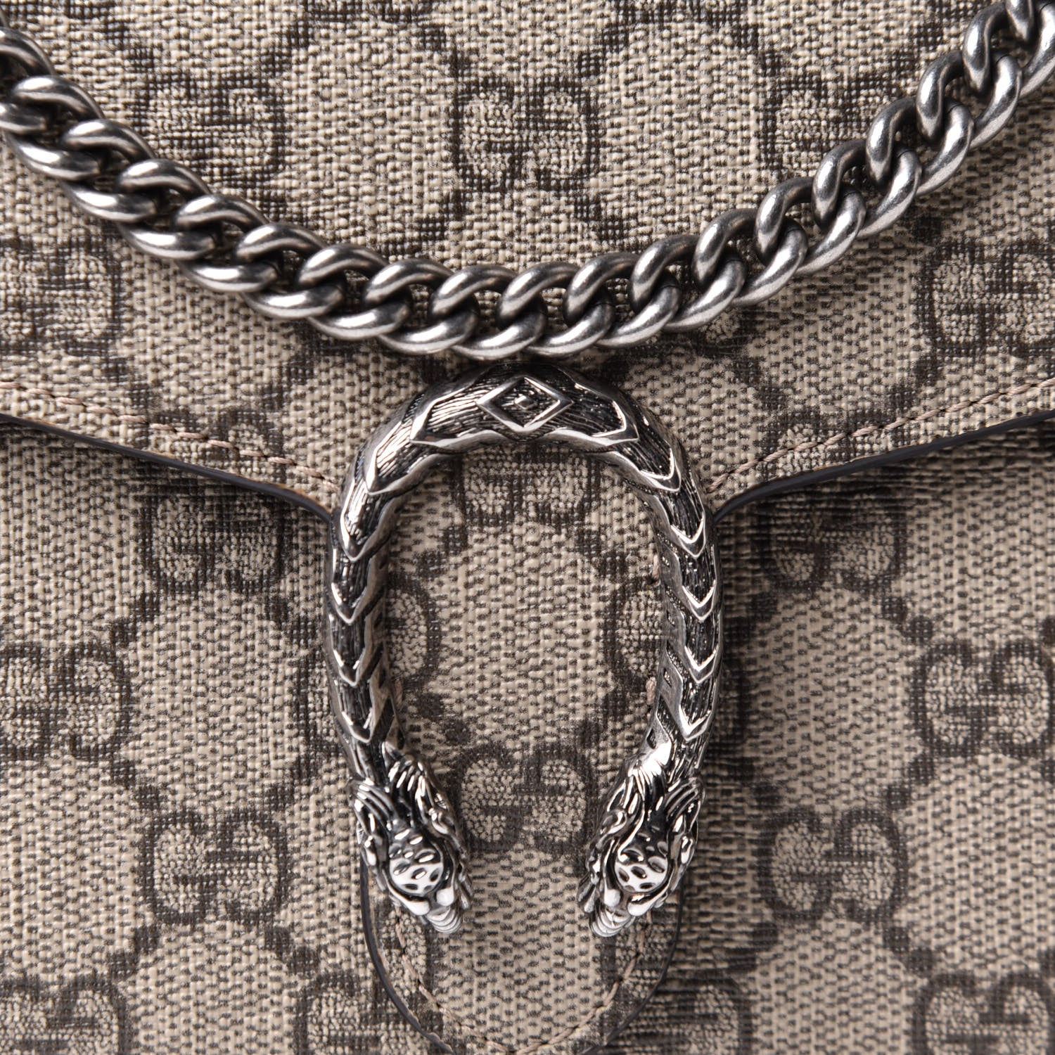 Gucci GG Supreme Monogram Mini Dionysus Chain Wallet Beige Taupe 7 of 11