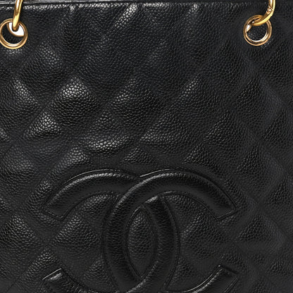 Chanel Caviar Quilted Petit Shopping Tote PST Black 8 of 10