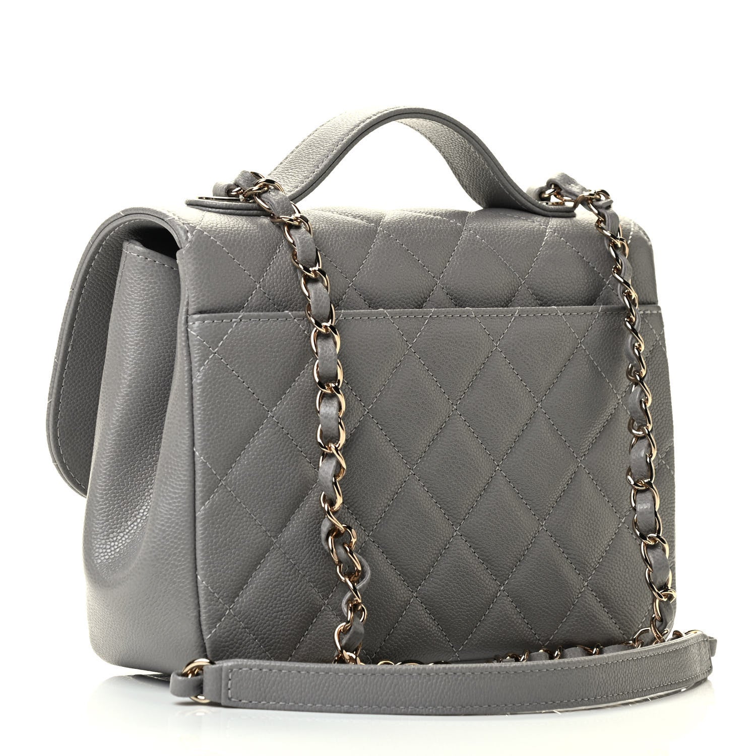 Chanel Caviar Quilted Medium Business Affinity Flap Grey 3 of 9