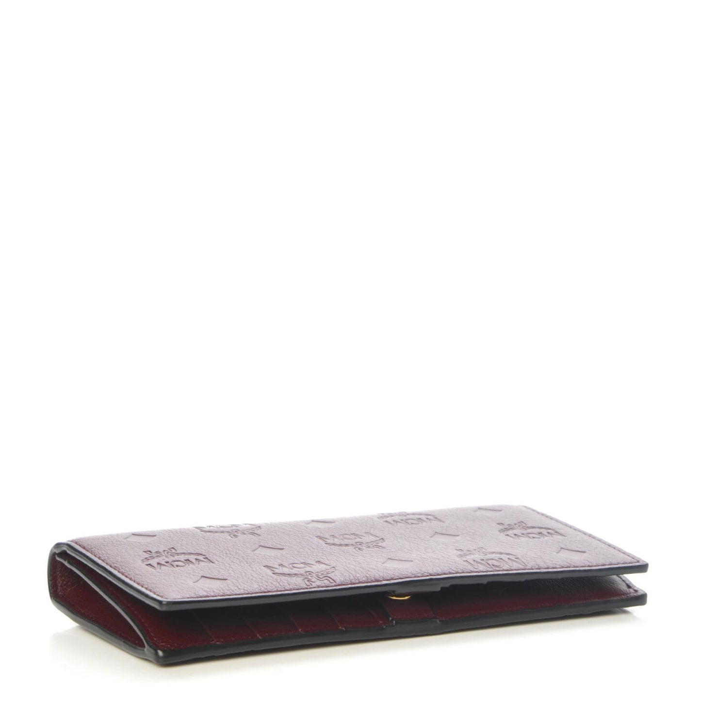 Calfskin Signature Monogram Klara Two Fold Wallet Rustic Brown