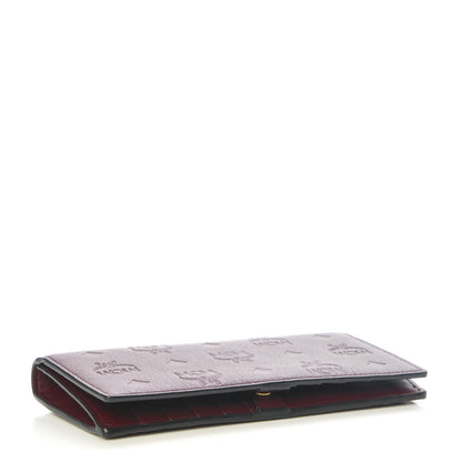 MCM Calfskin Signature Monogram Klara Two Fold Wallet Rustic Brown 4 of 9