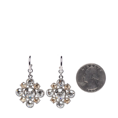 Chanel Crystal CC Dangle Earrings Silver 2 of 5