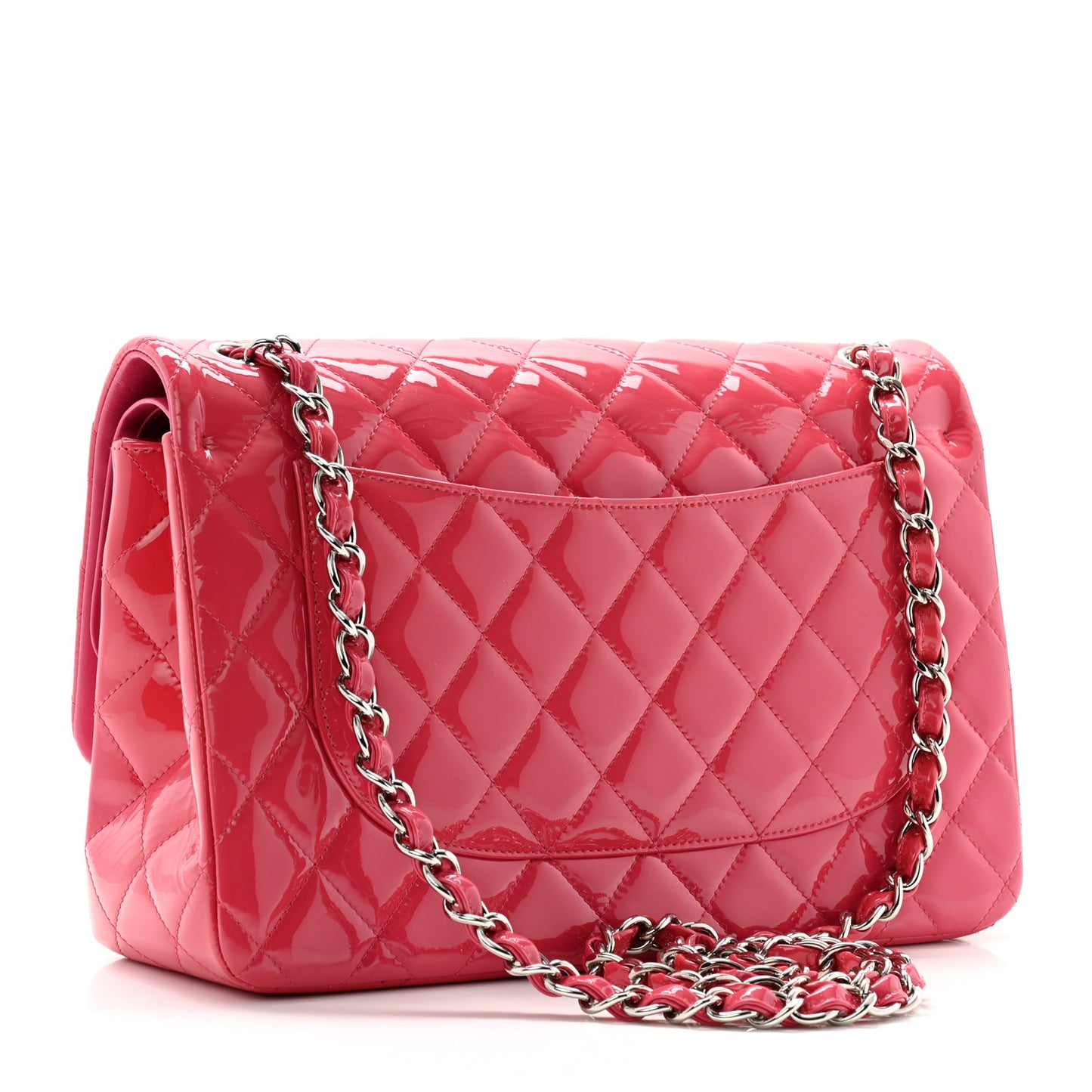 Patent Quilted Jumbo Double Flap Pink