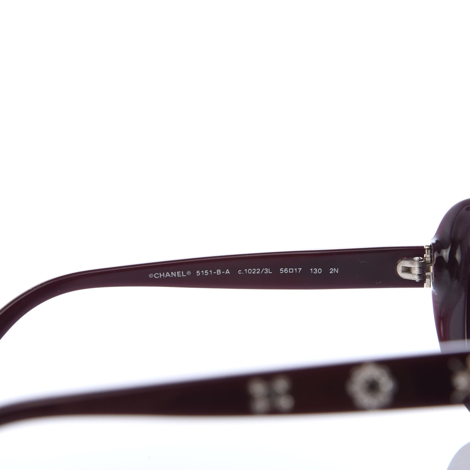 Chanel Crystal CC Sunglasses 5151-B Burgundy 5 of 6