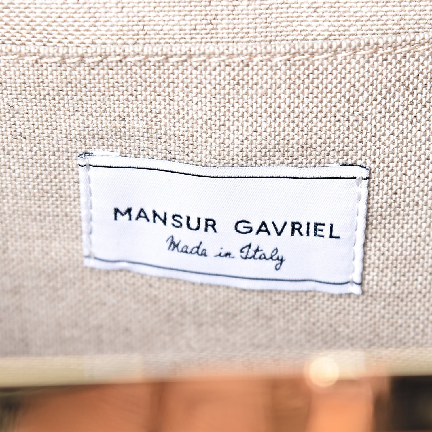 Mansur Gavriel Canvas Stripe Mini Volume Chain Clutch Blue White 6 of 8