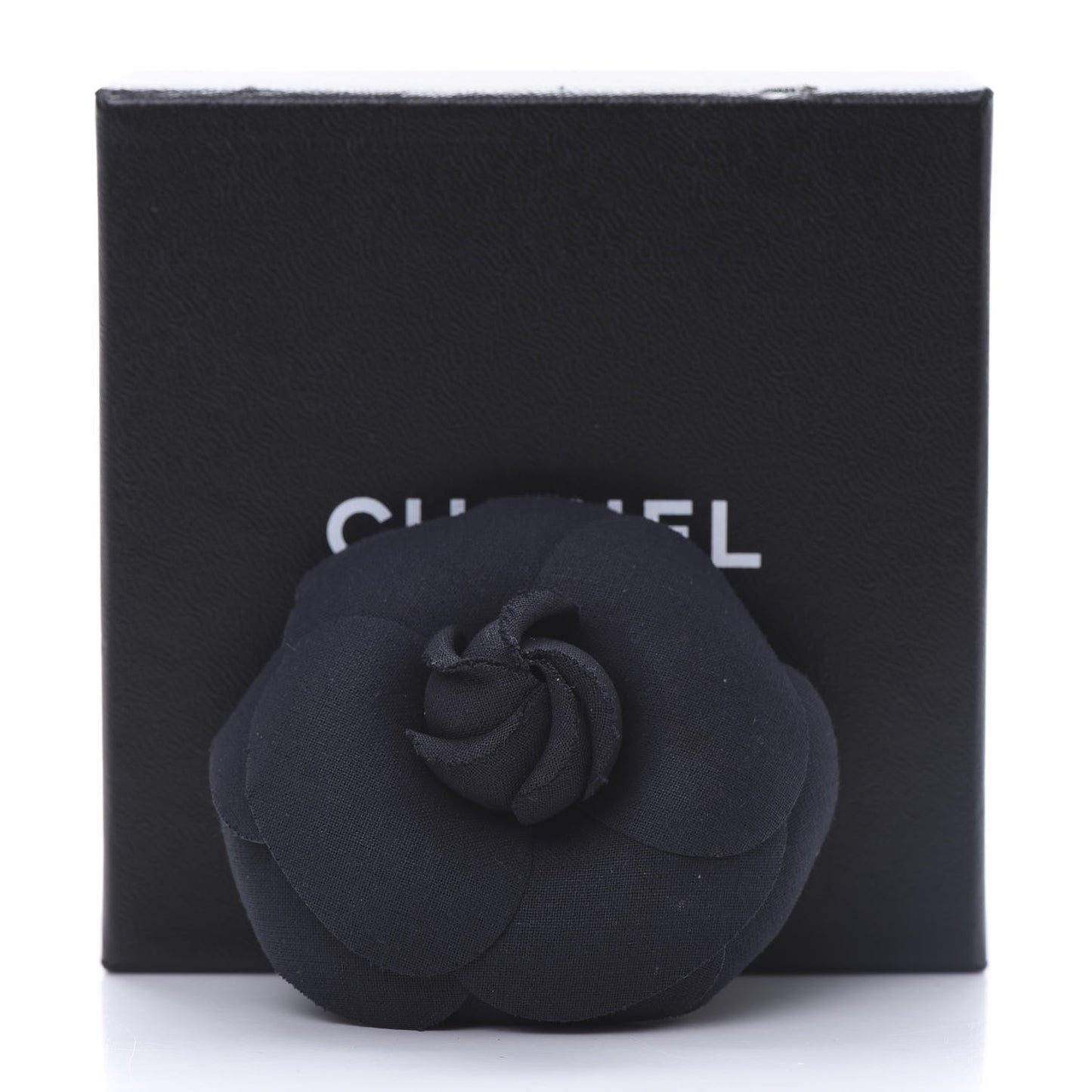 Silk Taffeta Camellia Brooch Pin Navy