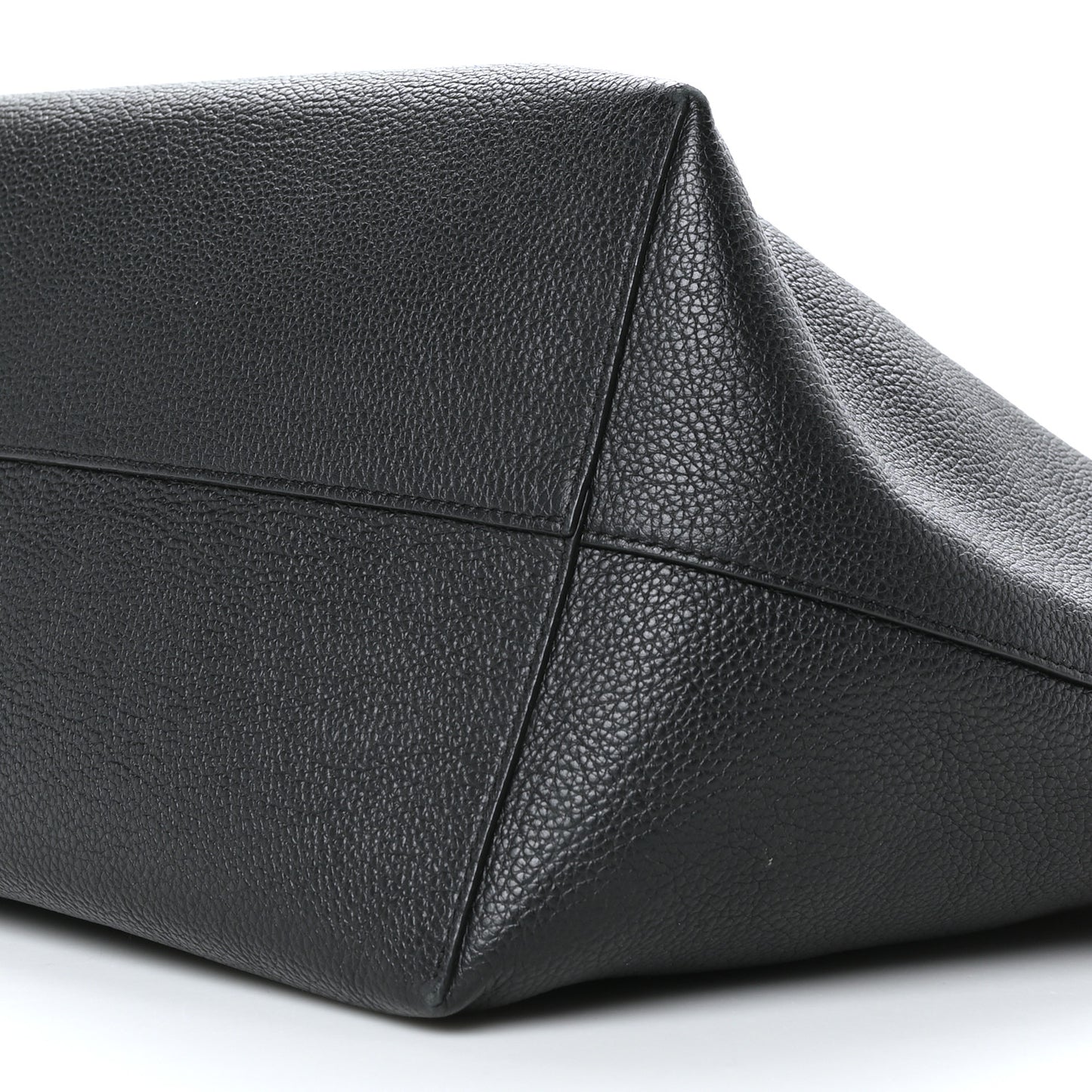 Grained Calfskin Skull Open Shopper Tote Black