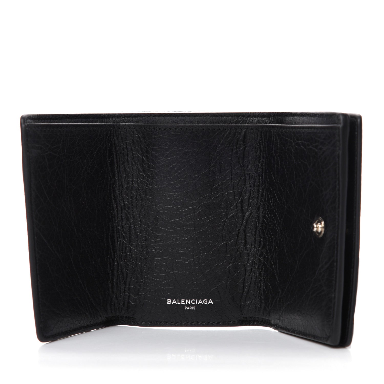 Balenciaga Agneau Classic Silver Hardware Mini Wallet Black 5 of 6