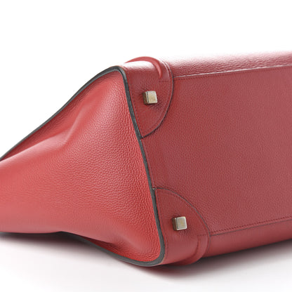 Celine Drummed Calfskin Mini Luggage Coquelicot 6 of 10