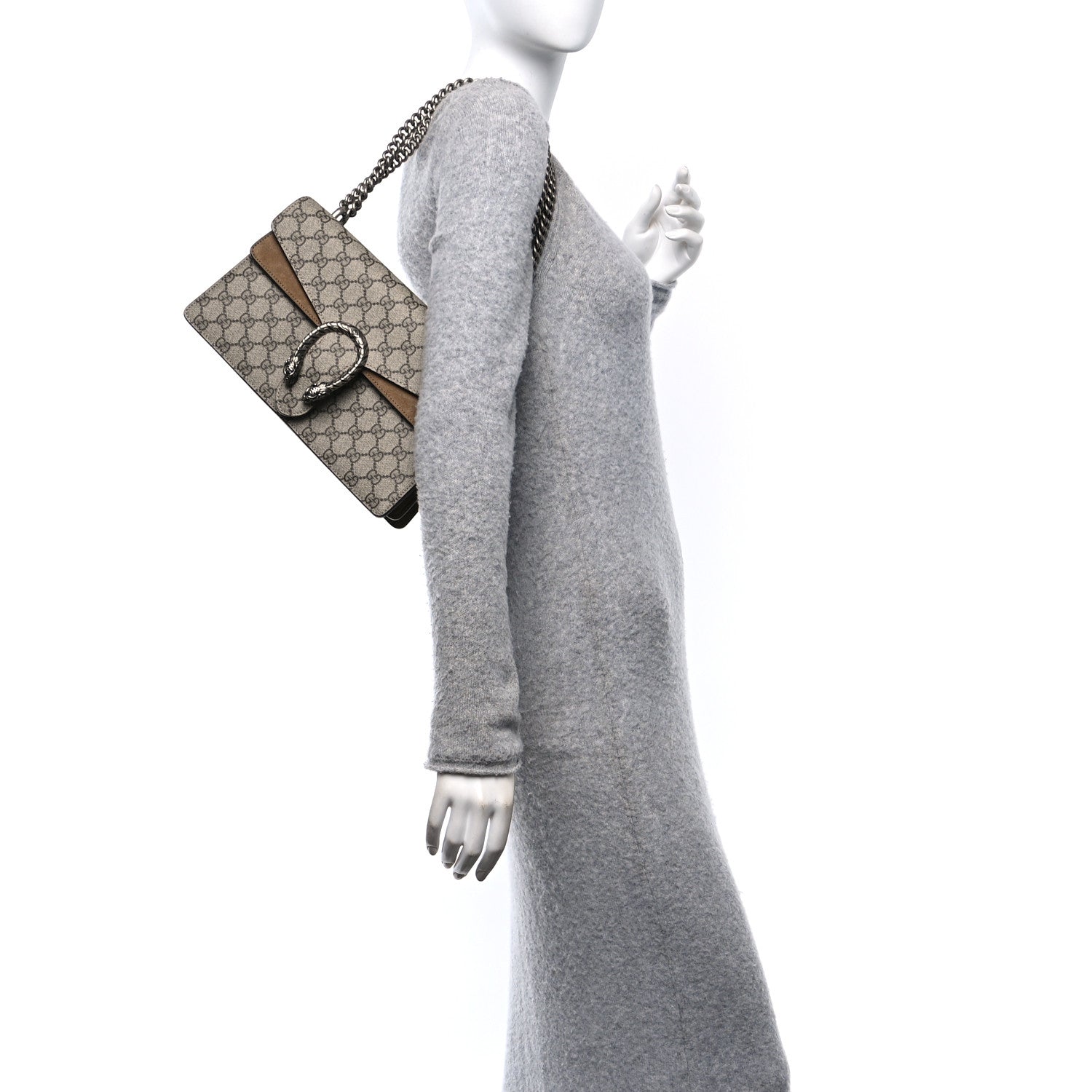 Gucci GG Supreme Monogram Small Dionysus Shoulder Bag Taupe 2 of 10