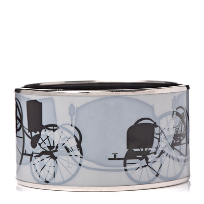 Hermes Enamel Printed Carriage Extra Wide Bracelet 62 1 of 5