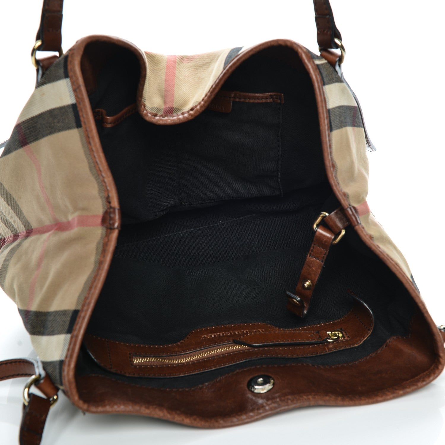Burberry House Check Small Canterbury Tote Dark Tan 5 of 14