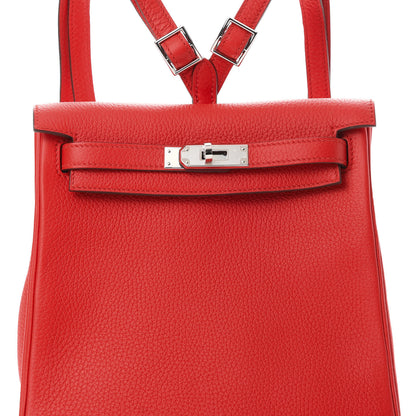 Hermes Taurillon Clemence Kelly Ado Backpack Rouge De Coeur 7 of 11