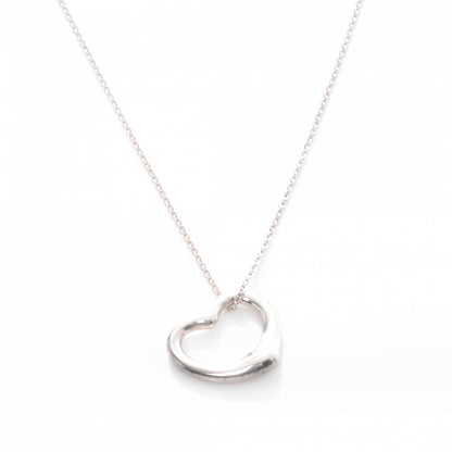 Tiffany Sterling Silver 16mm Elsa Peretti Open Heart Pendant Necklace 2 of 6