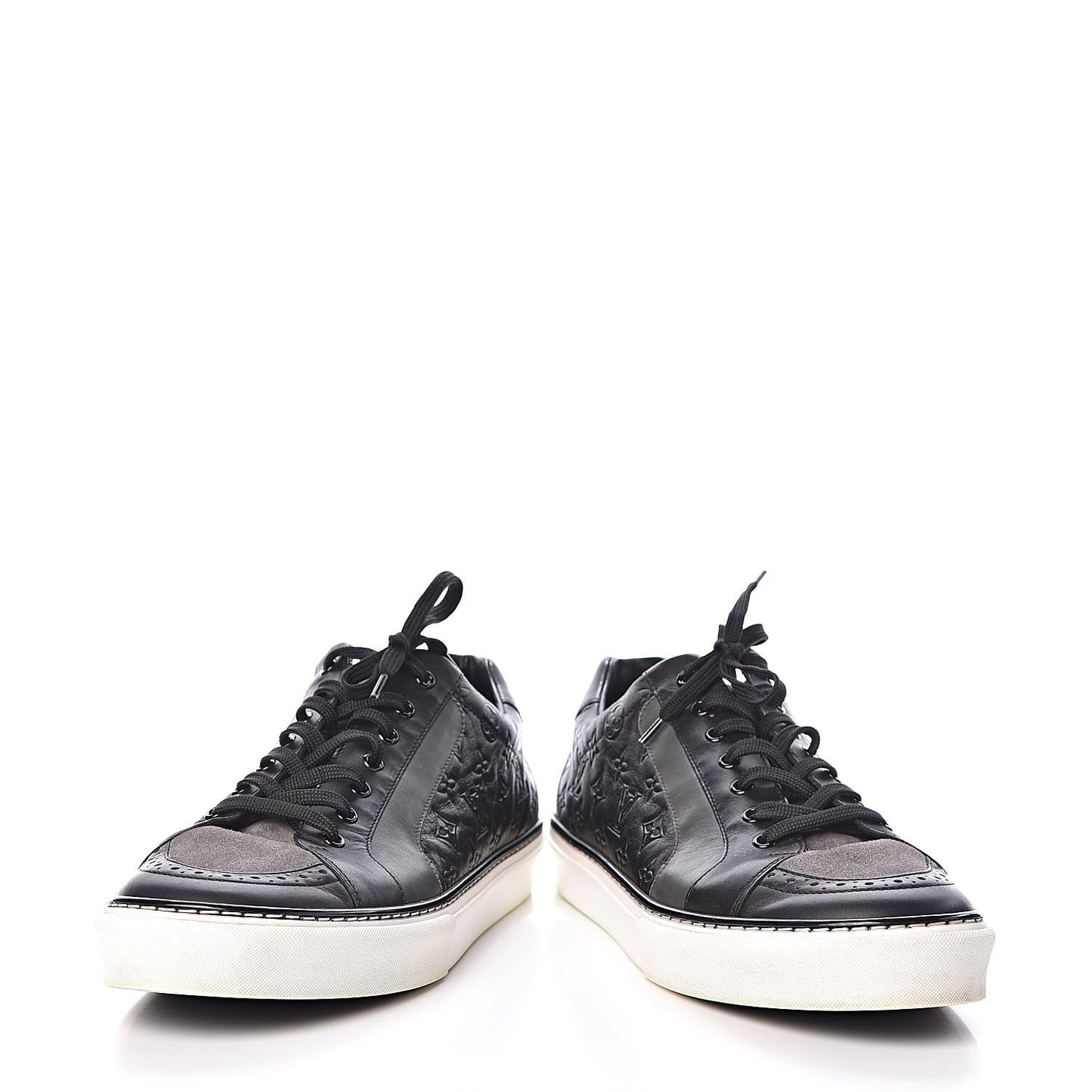 Calfskin Embossed Monogram Street Sneakers 8 Black