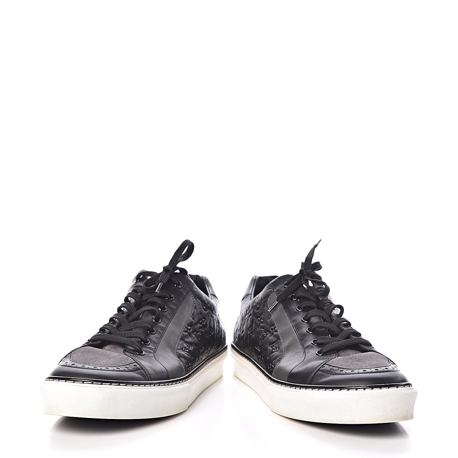 Louis Vuitton Calfskin Embossed Monogram Street Sneakers 8 Black 6 of 10