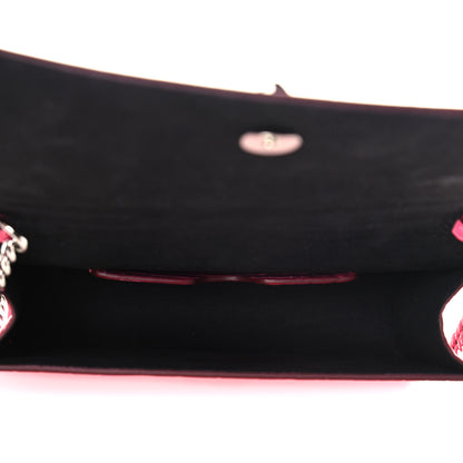 Alexander McQueen Calfskin Crocodile Embossed Skull Mini Crossbody Bag Pink 5 of 11