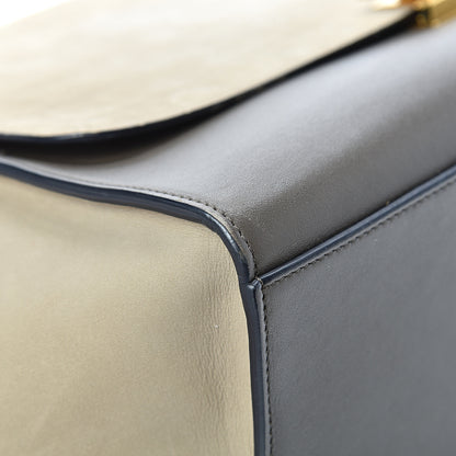 Celine Crocodile Embossed Calfskin Suede Medium Trapeze Taupe 8 of 19
