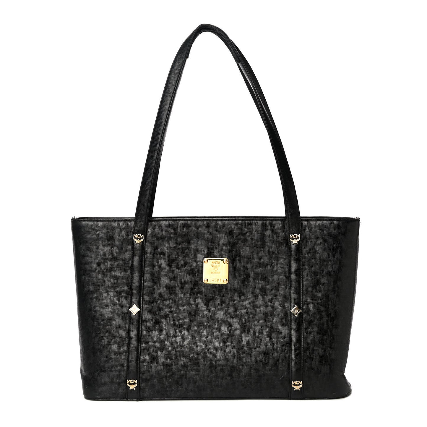 Calfskin Studded Tote Black