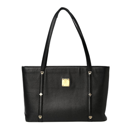 MCM Calfskin Studded Tote Black 1 of 14