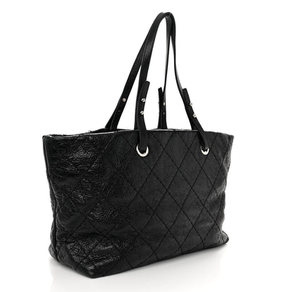 Chanel Glazed Calfskin Large On The Road Tote Black 3 of 11