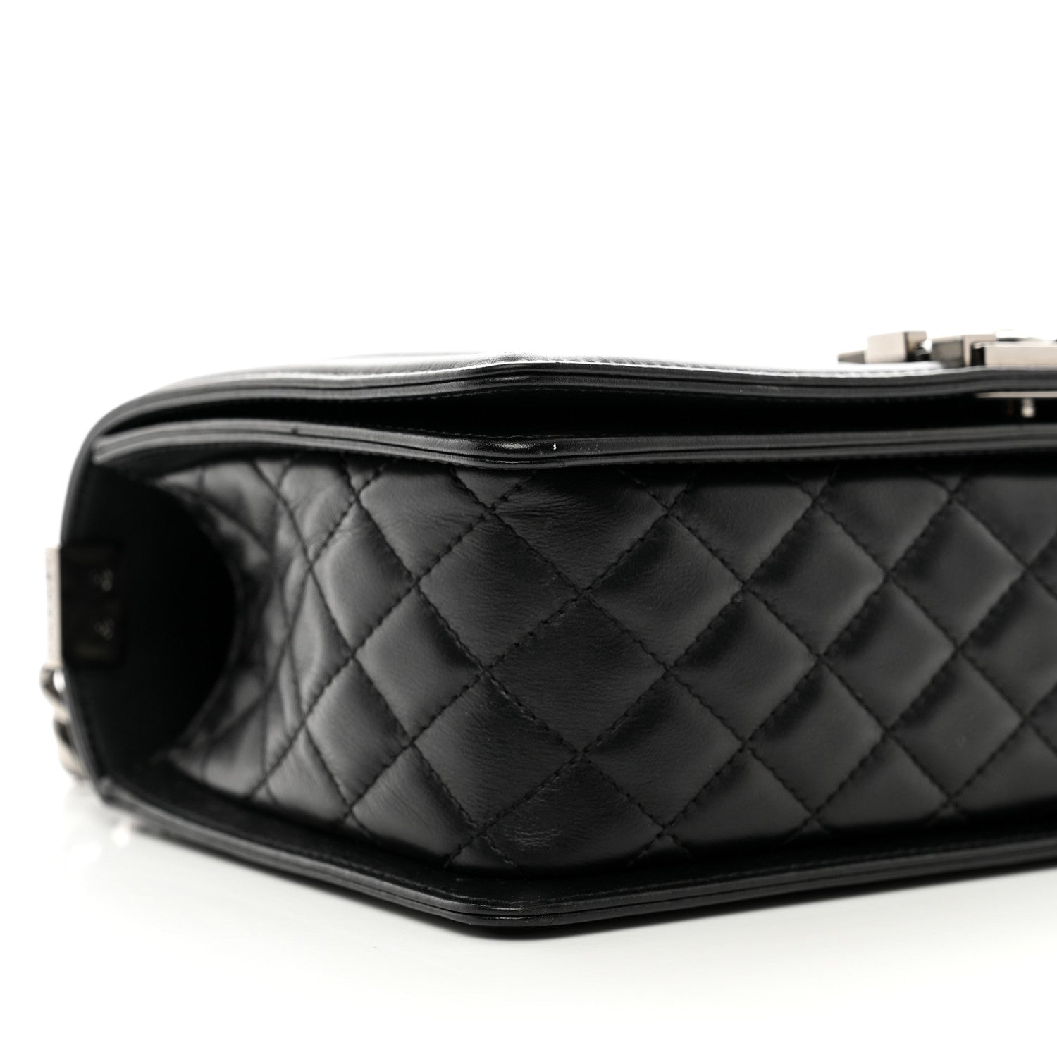 Chanel Calfskin Chevron Quilted Medium Boy Flap Black 9 of 10