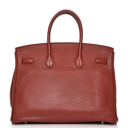 Hermes Taurillon Clemence Birkin 35 Rouge Venetian 4 of 36