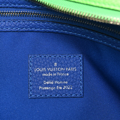 Louis Vuitton Taurillon Illusion Keepall Tote Bleu Vert 5 of 8